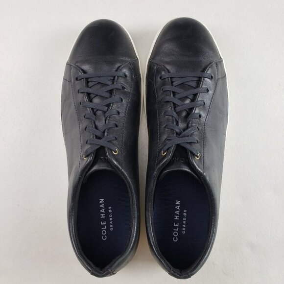 Cole Haan Grand Crosscourt II Shoe Mens 13 Black Leather Lace Up Casual Sneaker - Picture 7 of 11